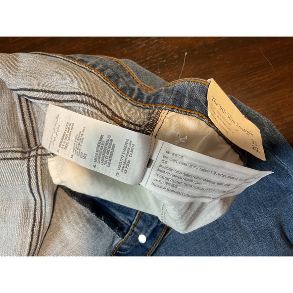 Abercrombie‎ & Fitch The 90s Slim Straight Ultra High Rise Blue Distressed Jeans - Picture 8 of 10